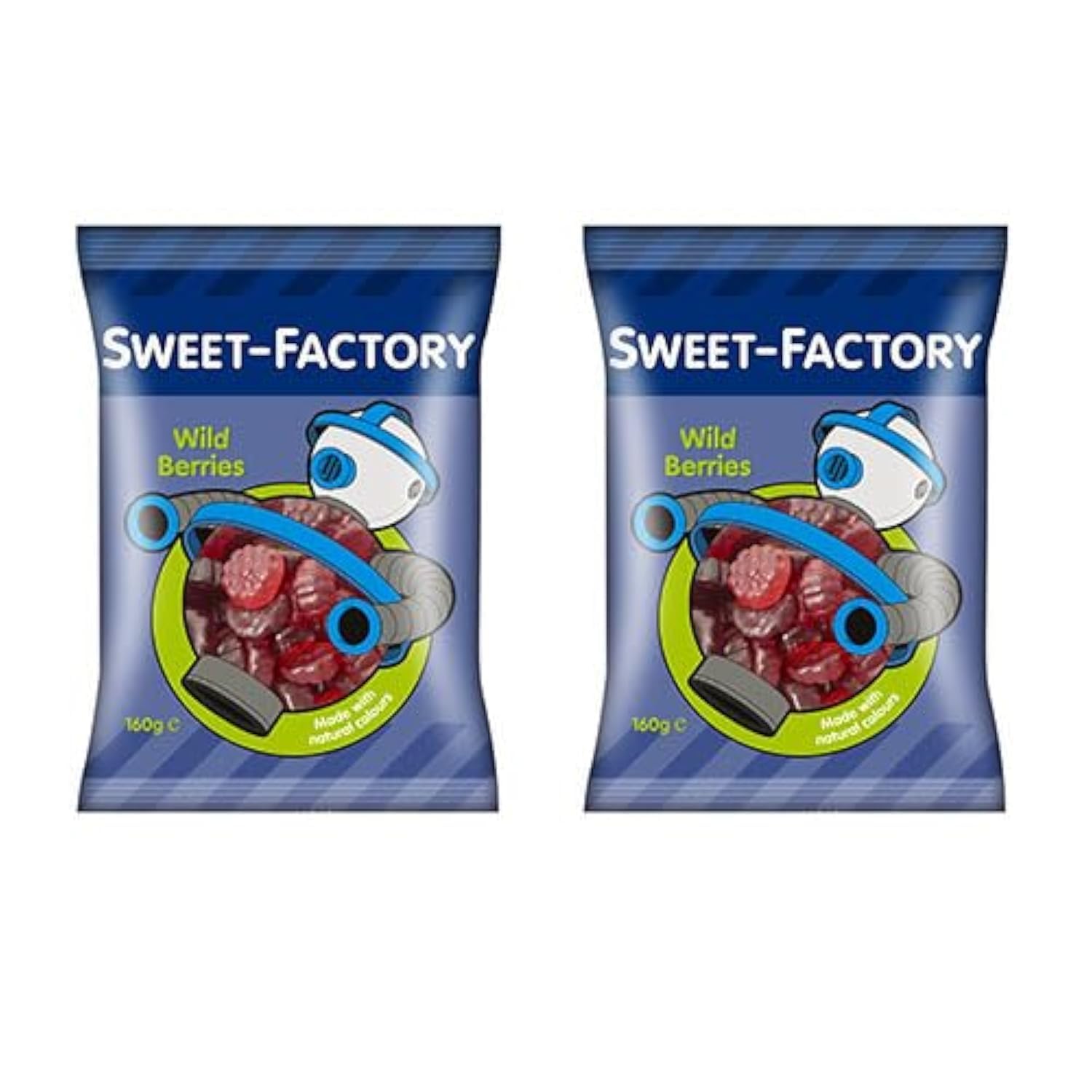 Sweet Factory Wild Berries - Sweet & Tart Flavors - Chewy Texture - 160 gms + 160 gms - Twin Pack - 320 Grams Total