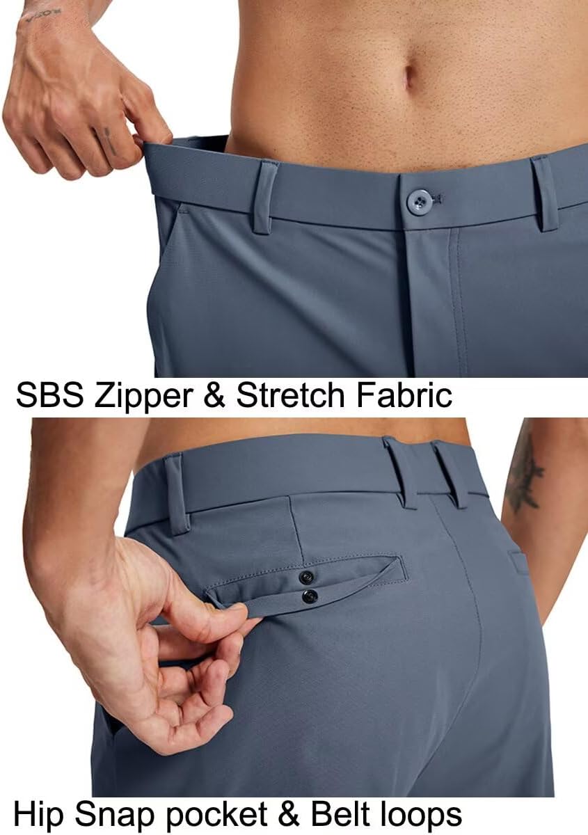 Tyhengta Men's Golf Pants 30"/32"/34" Lightweight Comfy Stretch Work Dress Pants - Image 5