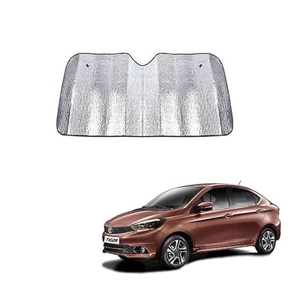 Car Windshield Silver Parking Foldable Sunshade for Heat Protection Useful on Front and Rear Windshield Glass Suitable for Tata Tigor