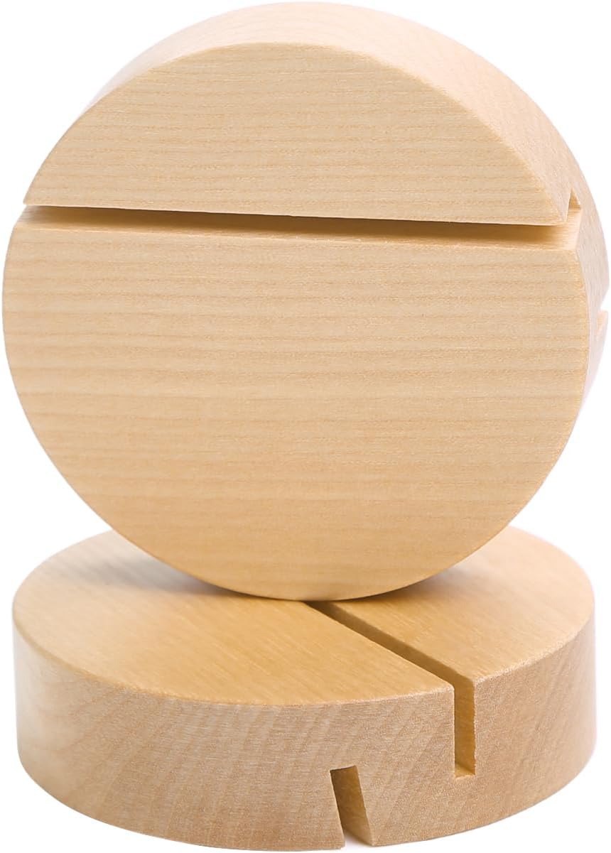 UNIQOOO 20 Pack 4" Wood Stands for Wedding Acrylic Sign, Wood Table Number Holders for 1/8 Thick Acrylic Sheets | Wedding Display Stand, Card Holder, Great for Bar Menu, Retail Sign, Party and Events