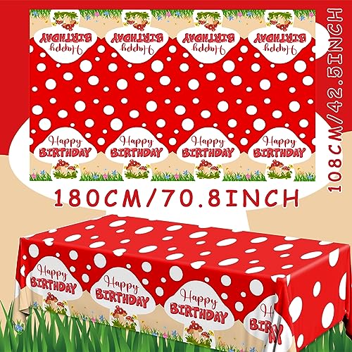 Image of Mushroom Birthday Party Decorations, 3PCS Mushroom Tablecloth Plastic Table Cloth for Mushroom Party Decorations