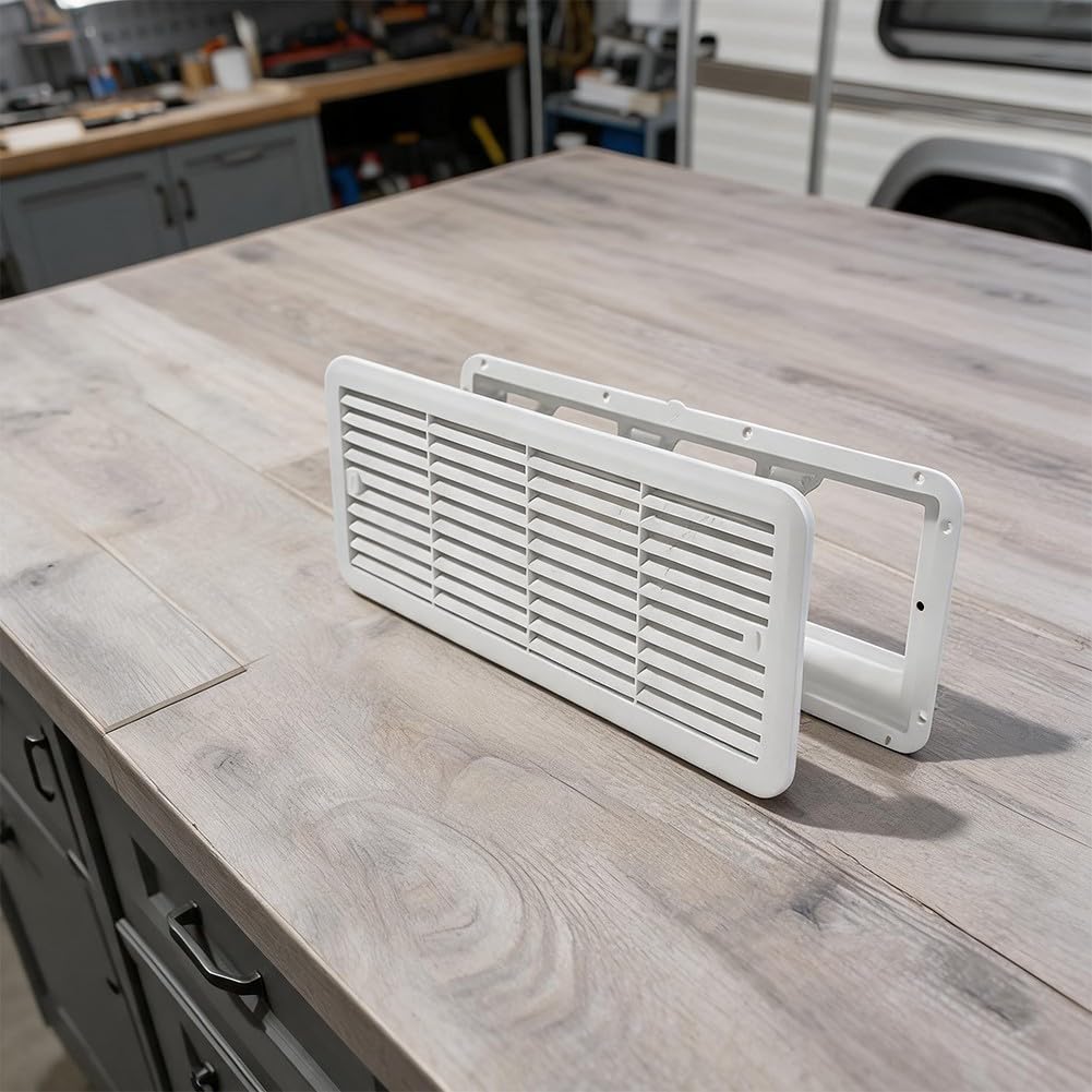 Ventilador lateral RV silencioso para frigorífico, 480 mm, plástico, para color blanco, negro para camper (blanco)