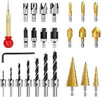 Jogo de Brocas Escalonadas 26 Peças, Conjunto de Brocas, 26 Peças de Brocas para Metal, Broca para Madeira, Brocas Furadeira, Broca Escalonada, Conjunto de Brocas para Madeira E Metal