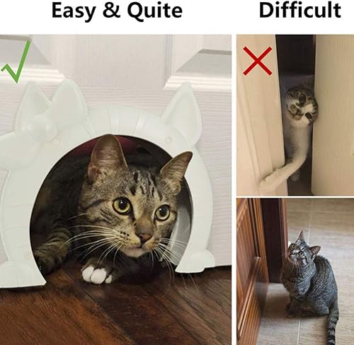 Miniatura 2 de Puerta para gatos, puerta interior para gatos, paso grande para gatos adultos de hasta 20 libras, puerta de mascota fácil de instalar, se mantiene