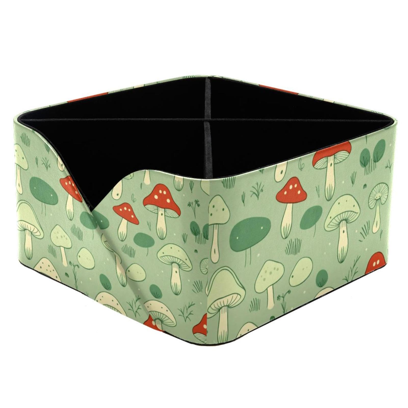 Motif champignon vert pour ce porte-stylos rectangulaire polyvalent