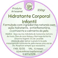 Alergias Dermatite Eczema e pele sensível? Hidratante Infantil Natural com Camomila, Lavanda e Aveia, Livre de Parabenos (250 gramas)