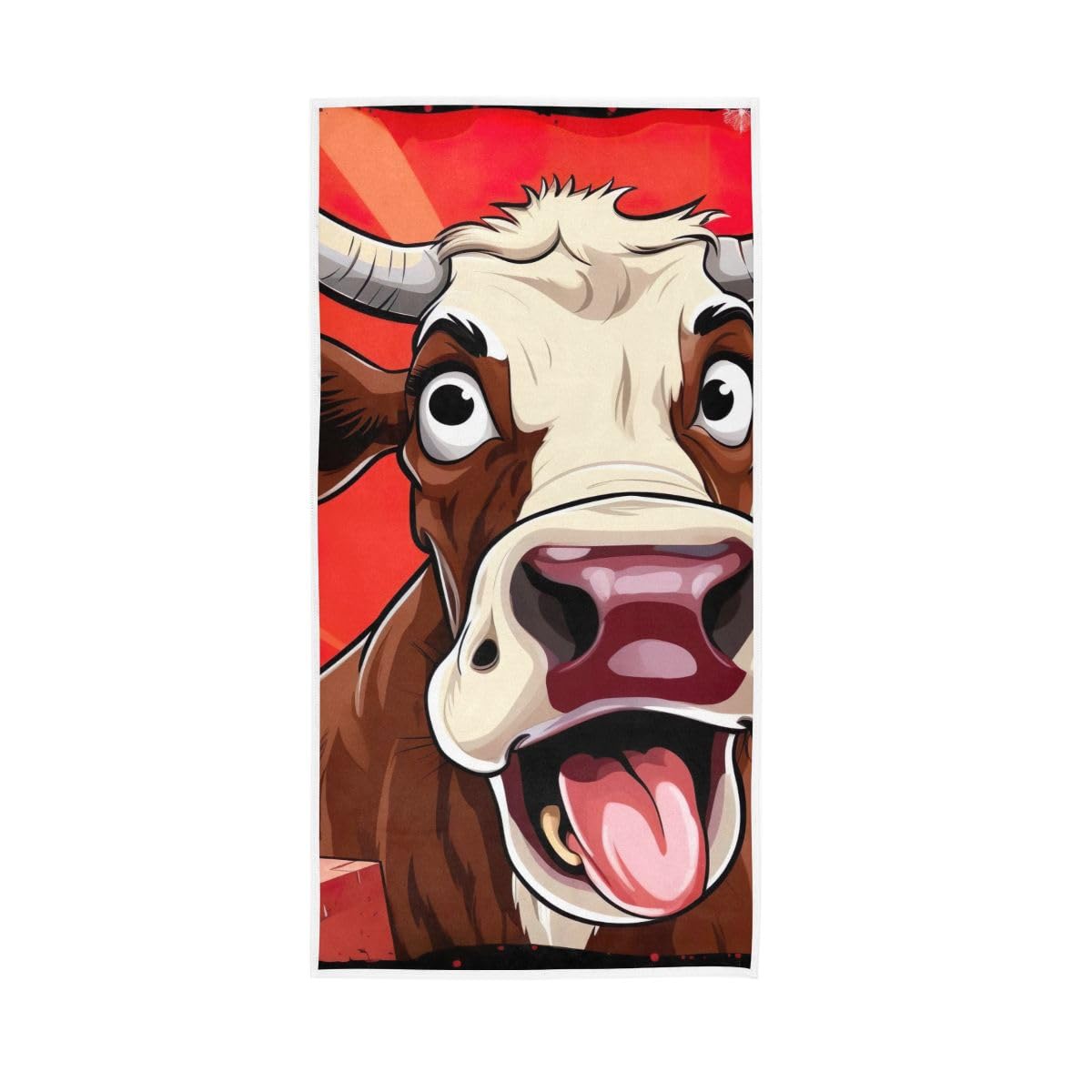 LSRCPD Stupid Funny Cow Christmas Hand Towel, Bath Hand Towels for Bathroom 15 x 30 Inches, Cotton Hand Towels