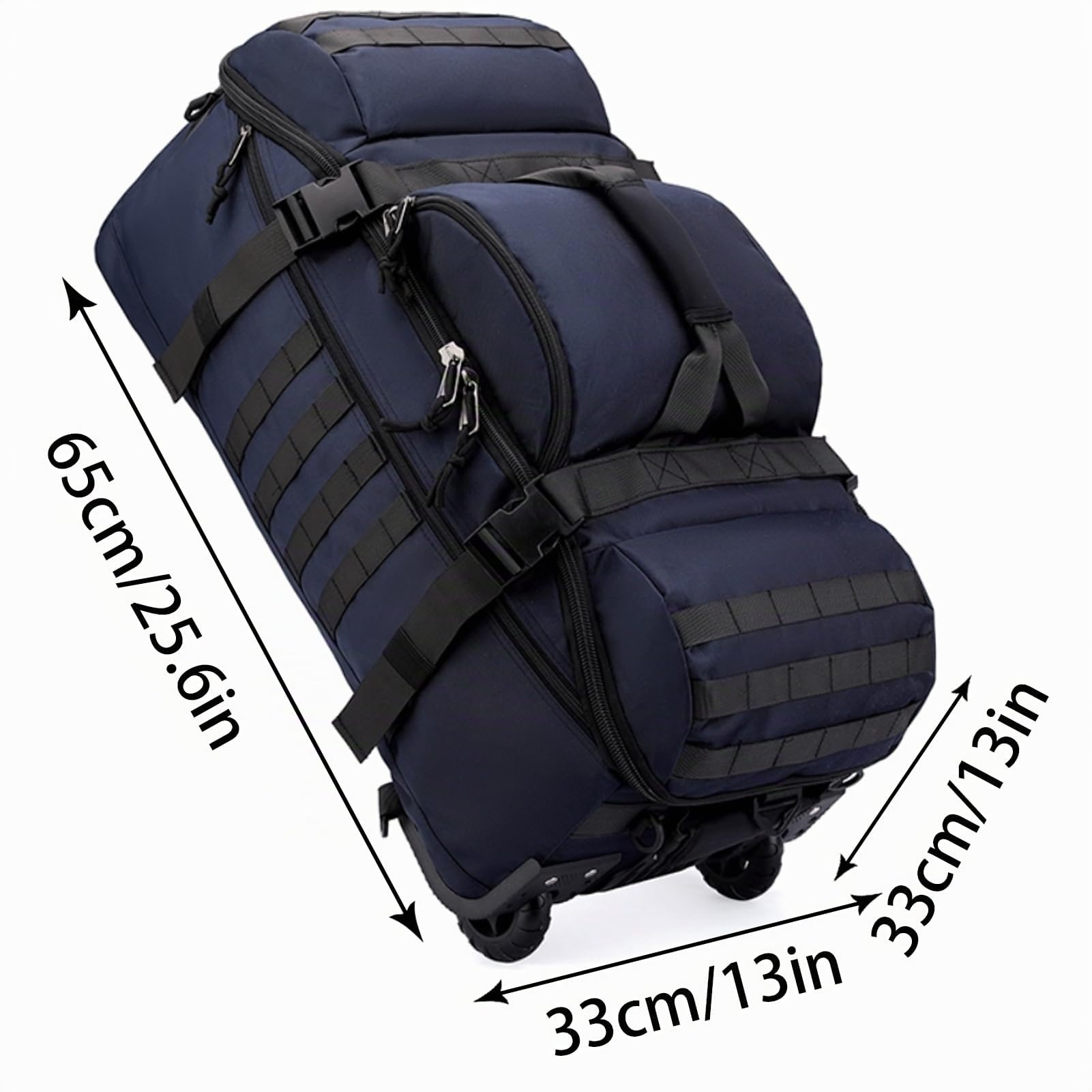Bolsa De Viaje con Ruedas 80L Plegable Grande Bolsa Mochila Deportiva Impermeable Blanda Deportes Maleta con Compartimento Correas para Gimnasio Camping Y Almacenaje (Azul)