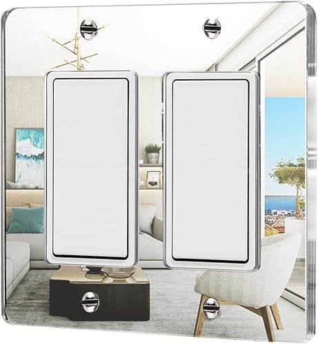Miniatura 18 de Placas de interruptor de luz de espejo, cubiertas de salida de placa de pared duradera, placas de interruptor de espejo de acrílico y cubiertas