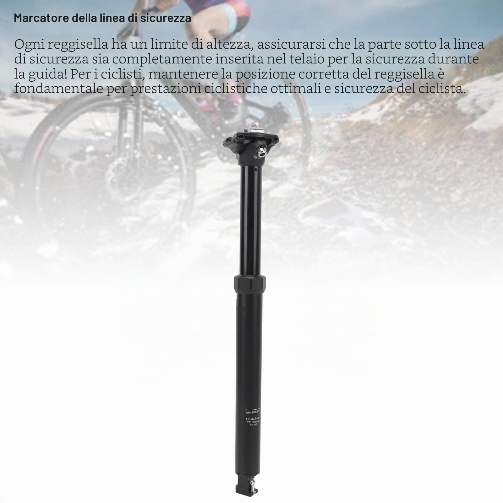 Reggisella Telescopico, Reggisella Telescopico da Ciclismo, Lunghezza 425 Mm, per Ciclismo su Strada