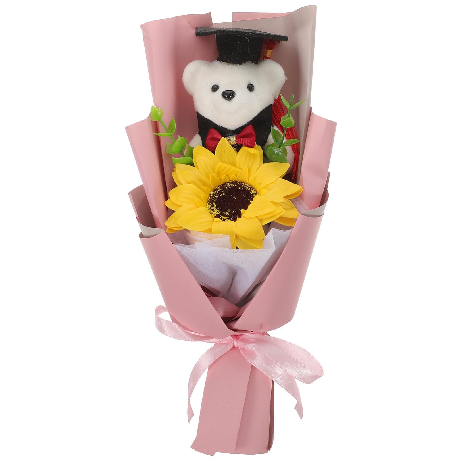 Bouquet di fiori con orso di laurea, bouquet di fiori con di orso di laurea