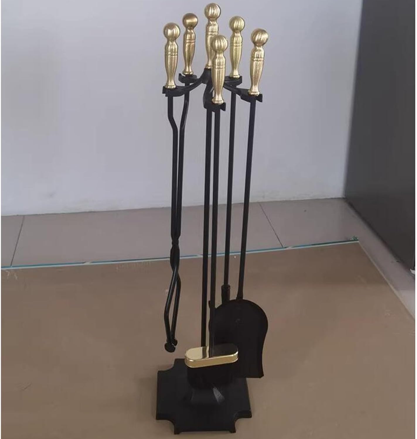 Fireplace Tool Kit with Stand for Indoor Outdoor Fireplace Tool Holder, Fire Tools for Fireplace, Fire Pit Tool Set Moder