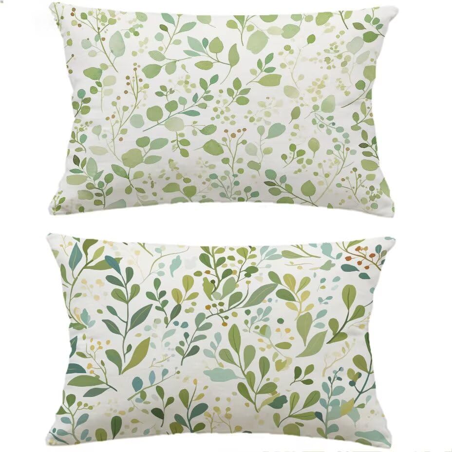 Housse de coussin extérieur 50x70 cm lot de 2 imperméable aspect lin blanc de jardin