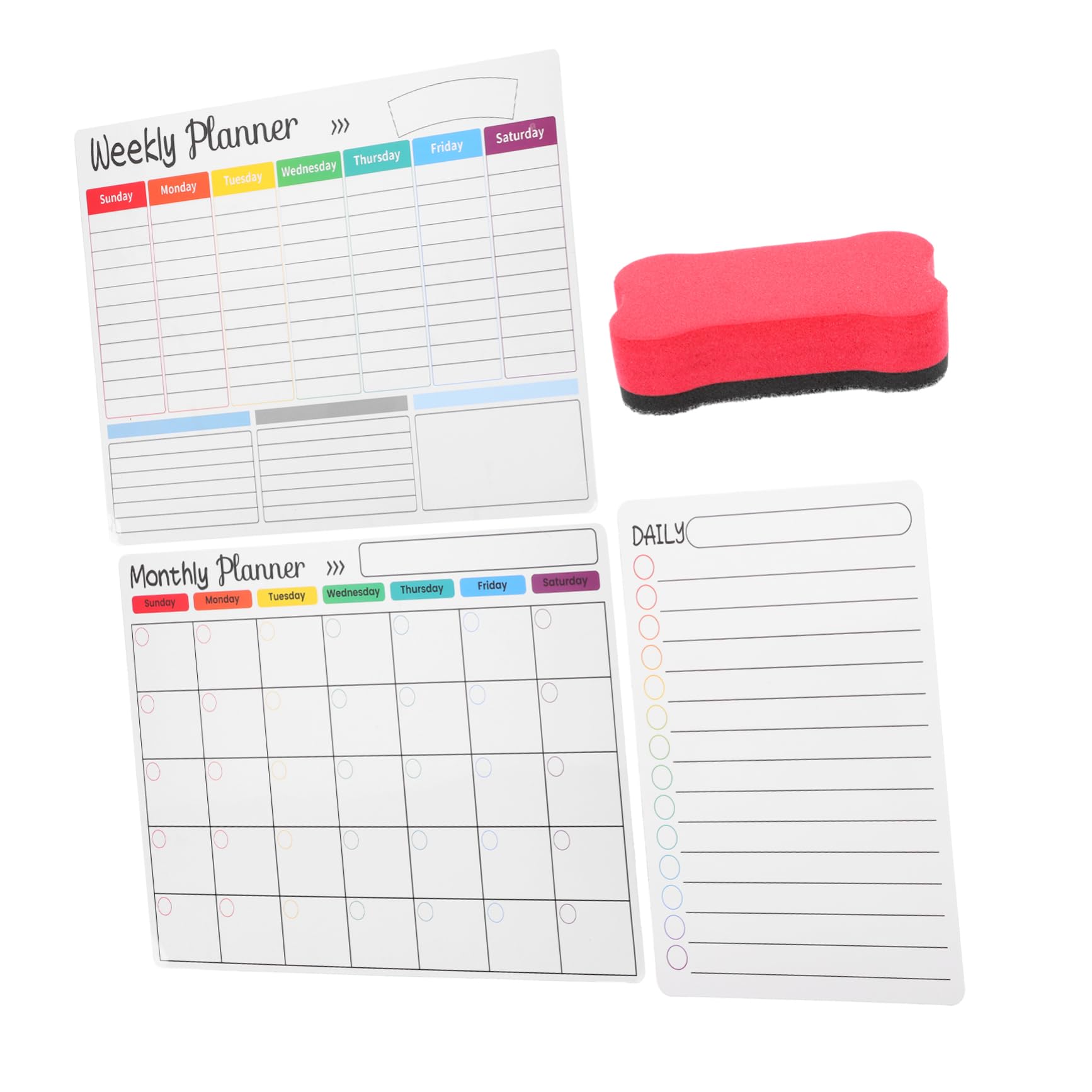 2sets Lavagna Magnetica Cancellabile Per Frigorifero Planner Settimanale e Mensile Organizzatore Di Appunti Lavagna Da Scrivania Facile Da Pulire e Riutilizzabile Con Accessori