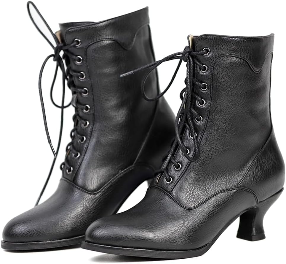 Erocalli Victorian Boots Witch Costume Renaissance Shoes Women Pirate Vintage Boot Witchy Clothes for Women