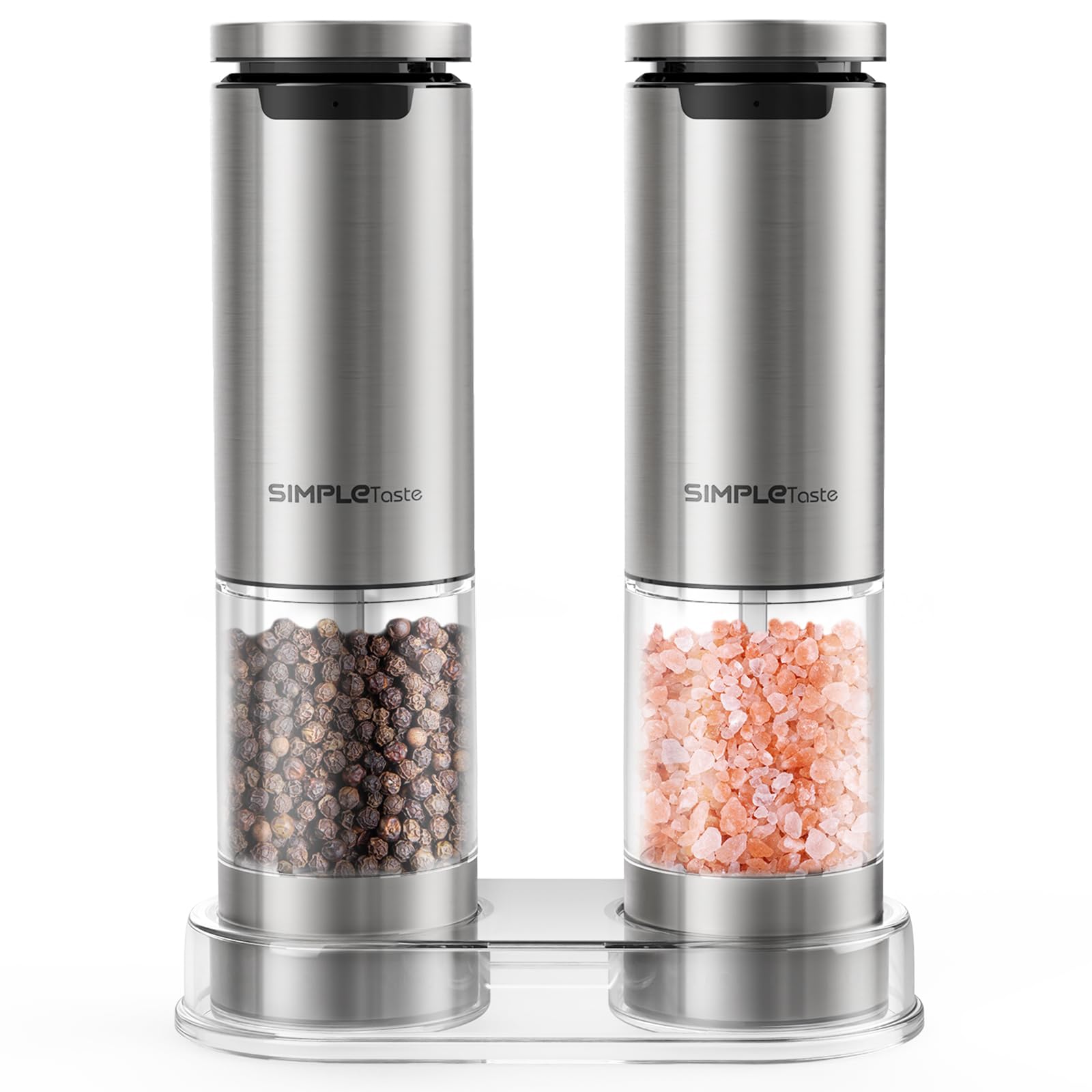 Elektrische Salz & Pfeffermühlen Set USB-aufladbar - Mit Keramikmahlwerk & LED-Beleuchtung