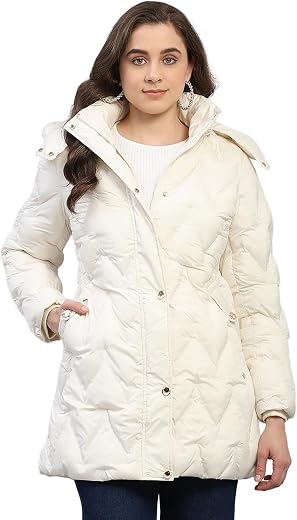 Monte Carlo Womens Regular Fit Solid Hooded Zipper Full Sleeve Winter Jacket Women Winter Jacket | Stylish Zipper Jacket |...