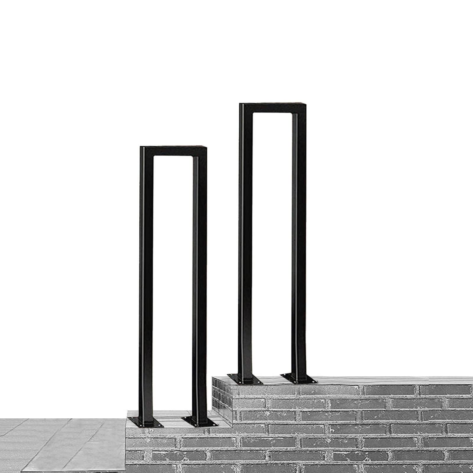Rampe d'escalier pour marches en béton et bois noire style moderne 65cm