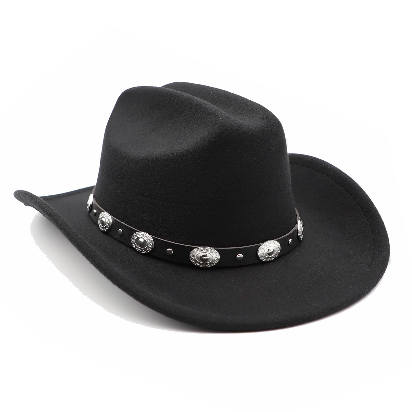 Cowboyhut Schwarz Herren Cowgirl Kostüm Damen mit Band Werternhut Cowboyhut Fasching