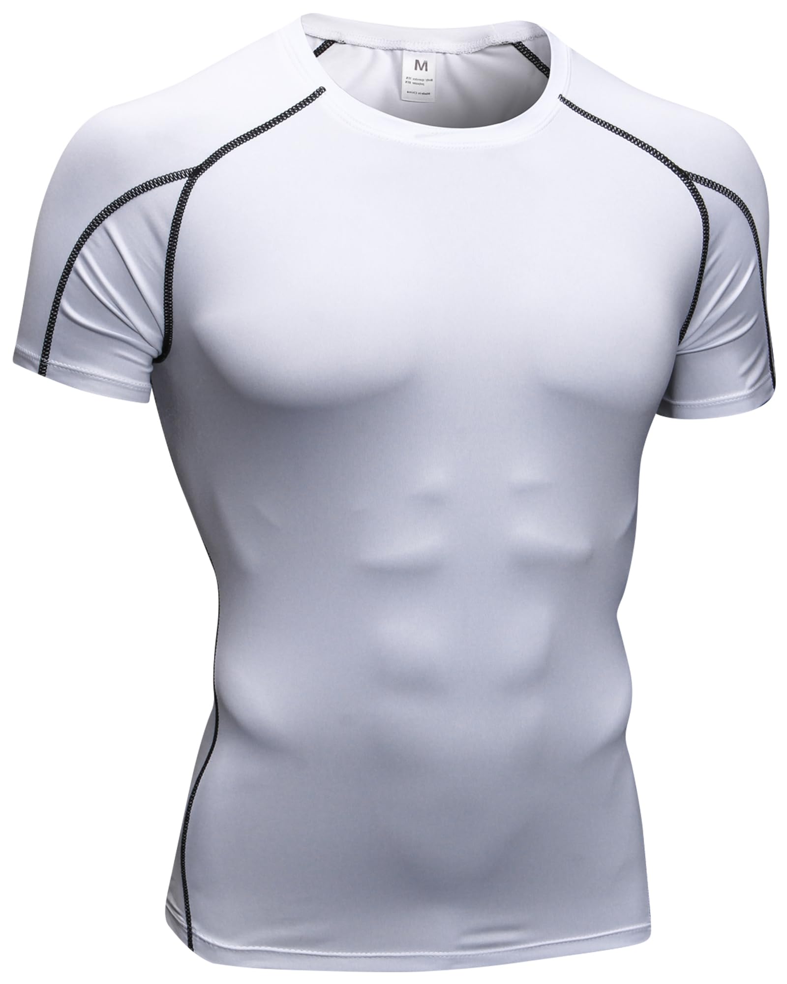 SPVISE Mens Compression Shirt Short Sleeve Workout Gym Top Cool Dry Athletic Base Layer Undershirt T-Shirt for Sport