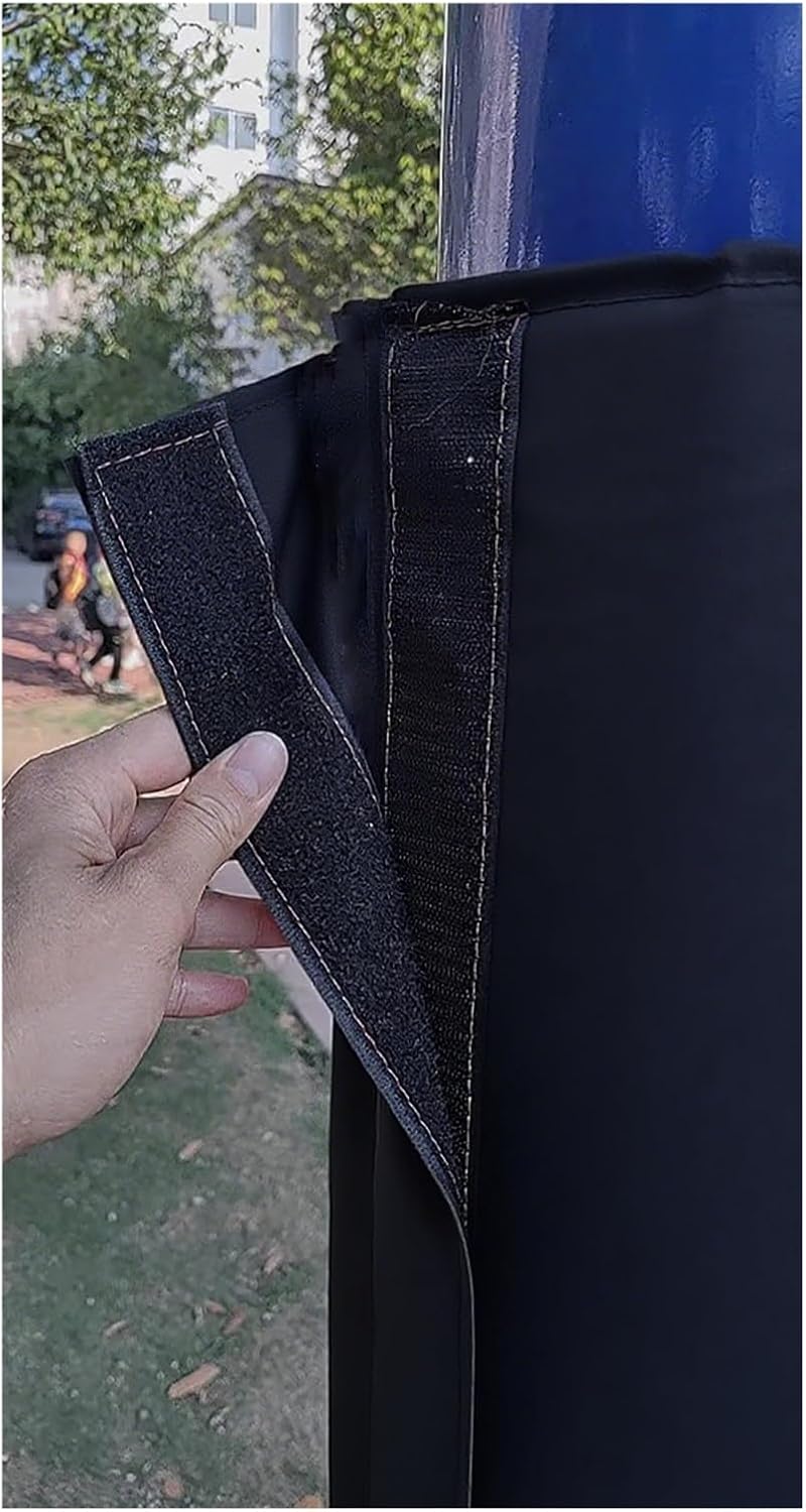 Impact-Resistant Round Outdoor Column Post Pad - Easy Wrap-Around Basketball Pole Protector - Commercial-Grade Temporary Metal & Cement Pillar Cushion - No Tools Required(Dia 8",Red H- 6')