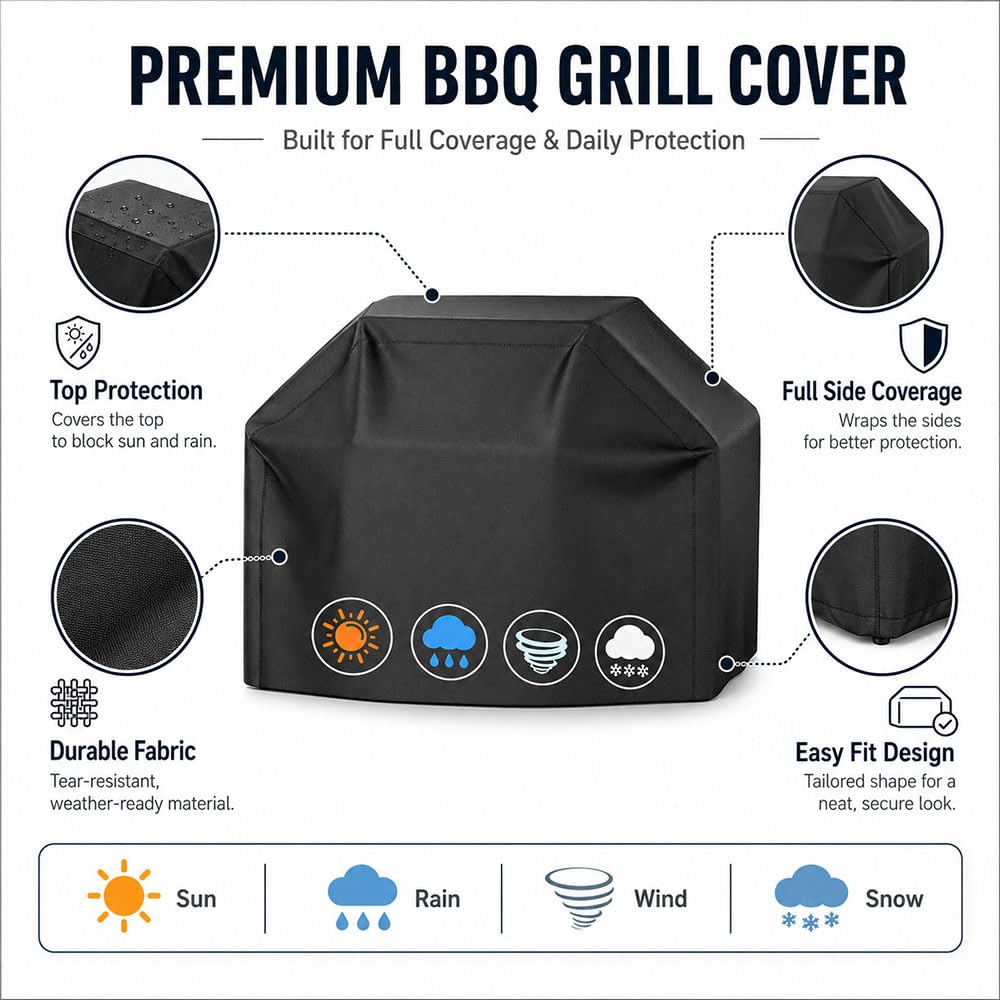 Funda Barbacoa BBQ para Campingaz 4 Series 4 Series Premium Cubierta Impermeable para Parrilla de Gas Exterior Jardín Terraza, Viento UV