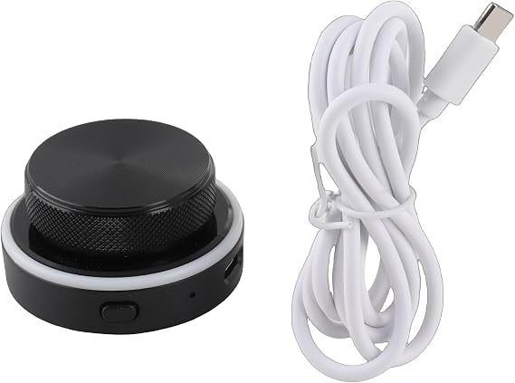 Bewinner Bluetooth Volume Control Knob, 2.4G BT USB C Connectivity RGB Control Dial for PC Laptop Tablet Phone Volume Adjustment Shortcuts and Media Functions