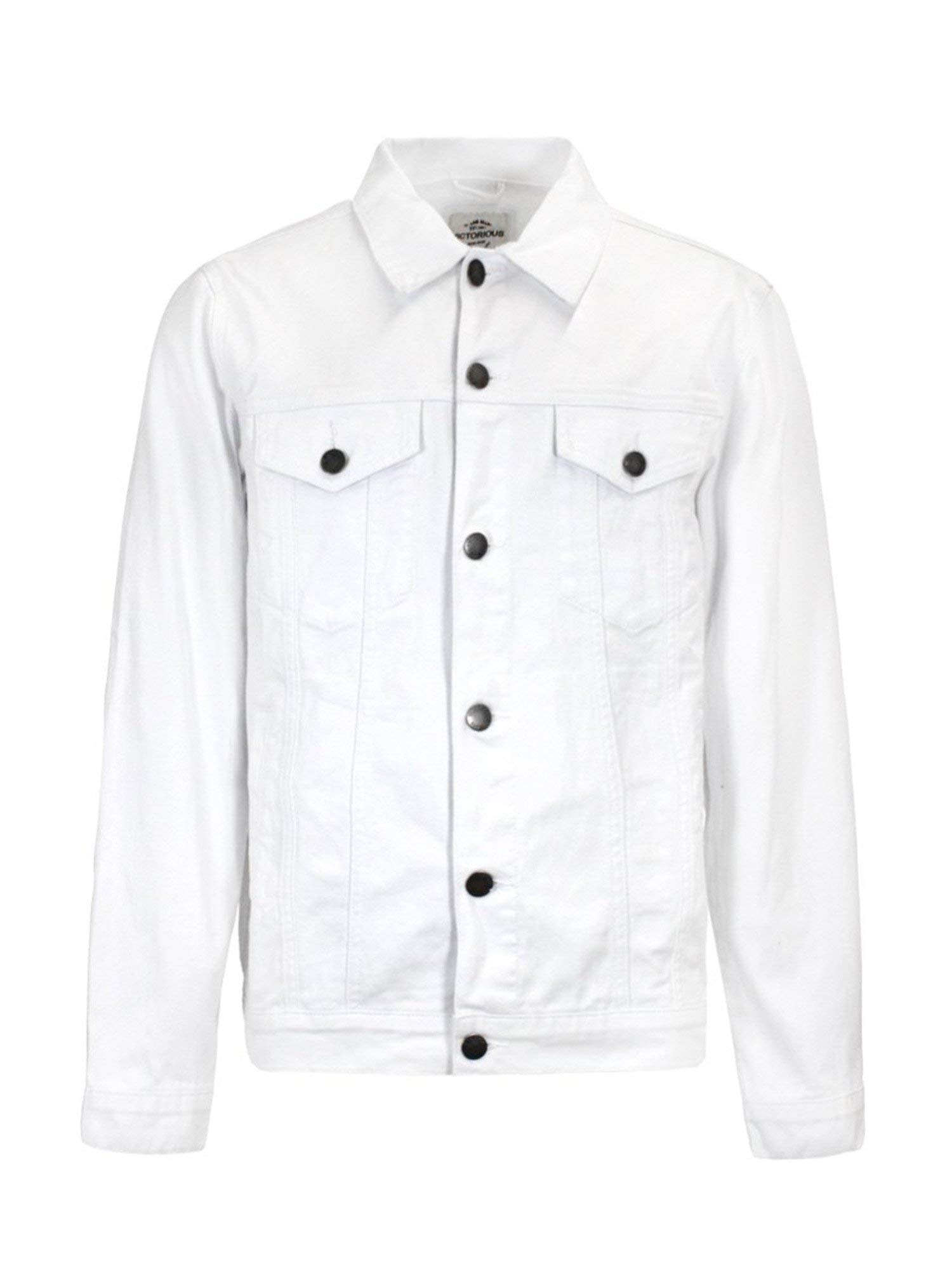 VICTORIOUS Men's Distressed Denim Jacket