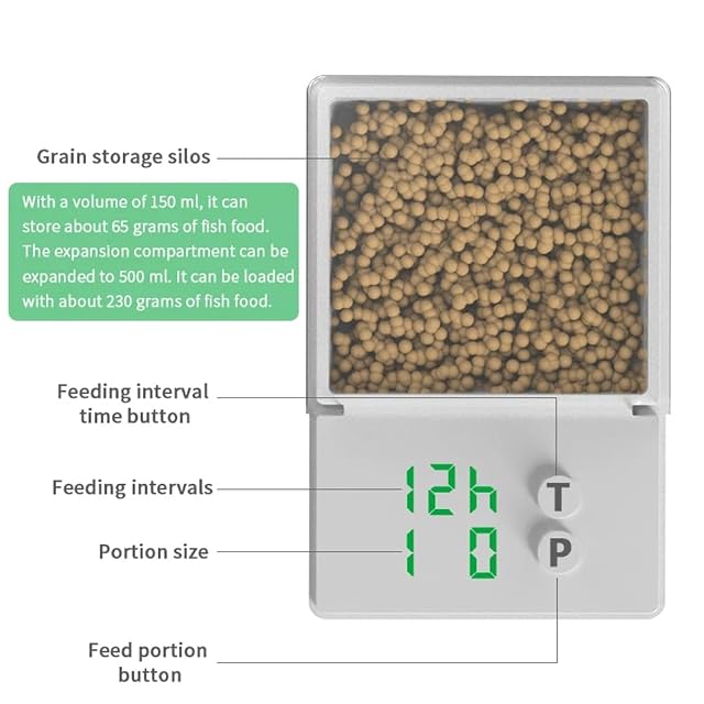 Foto 4 de 7 de Ounfhtrttk Alimentador Automático para Peces ZYfeeder 150/500 Ml, Versión WiFi