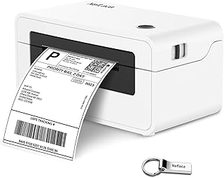 NefLaca Thermal Label Printer,4x6 High Speed USB Shipping Label Printer Commercial Direct Thermal Label Maker One Click Setup Compatible with Amazon, Ebay, Etsy, Shopify and FedEx (White)