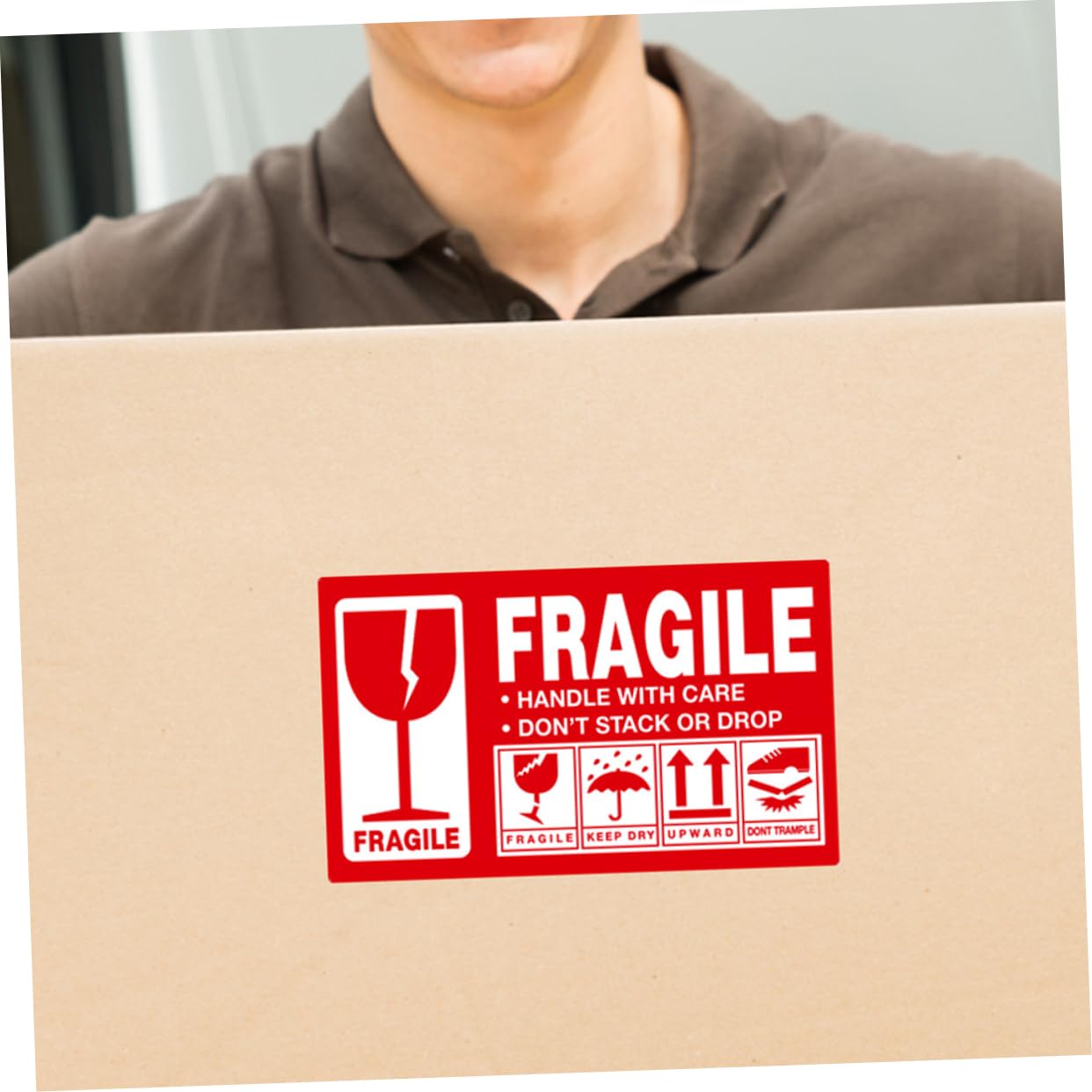 KICHOUSE Fragile Sticker Labels 1 Roll of Warning Stickers for Shipping Packing Moving