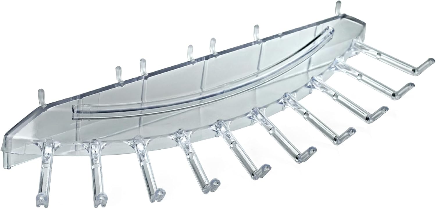 Azar Displays 800025 Clear Lexan Plastic Necklace Bar for Pegboard and Slatwall Only (4 Pack)