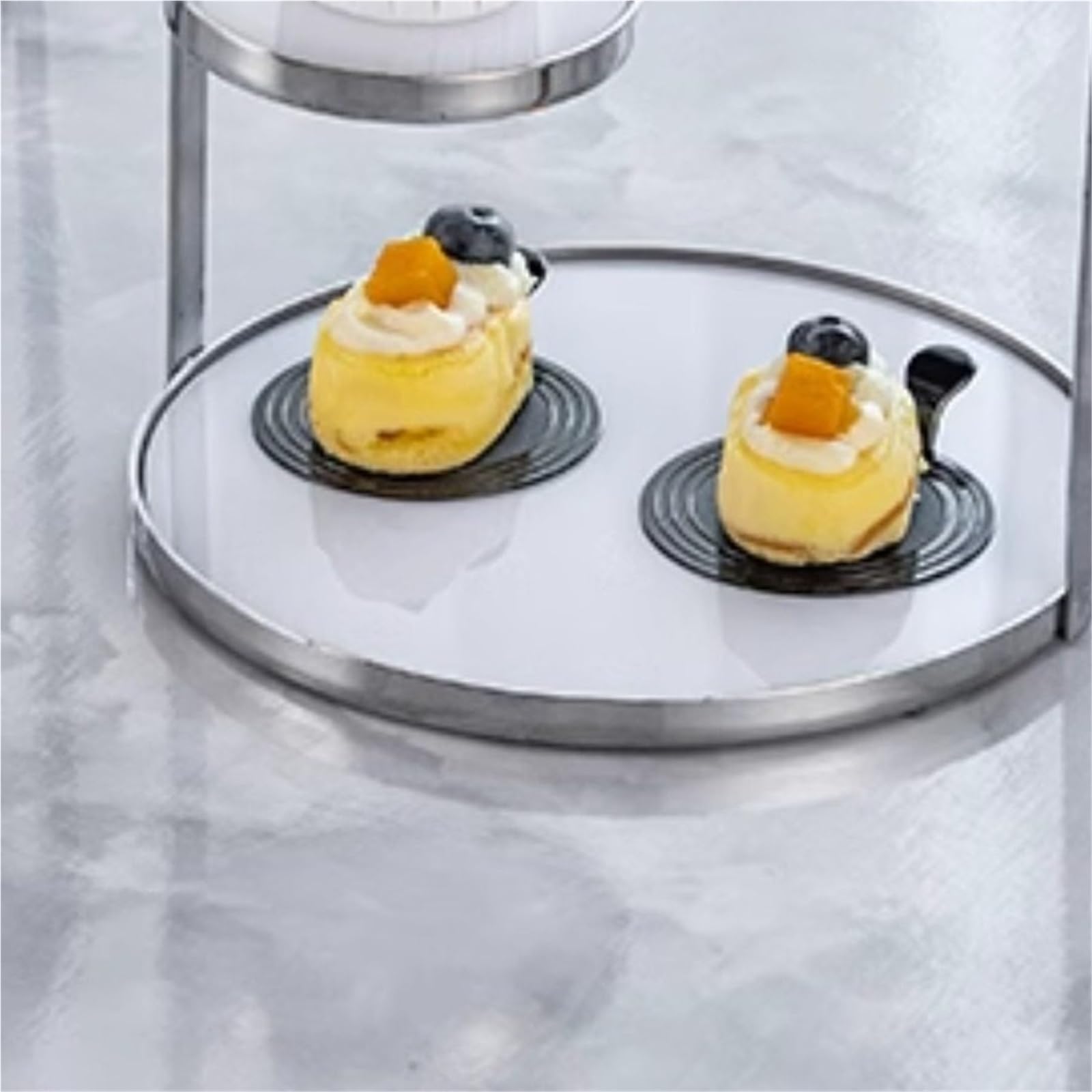 Té de la tarde Soportes for pasteles arqueados de varios niveles exhibición for buffet(Gold,Pequeño)