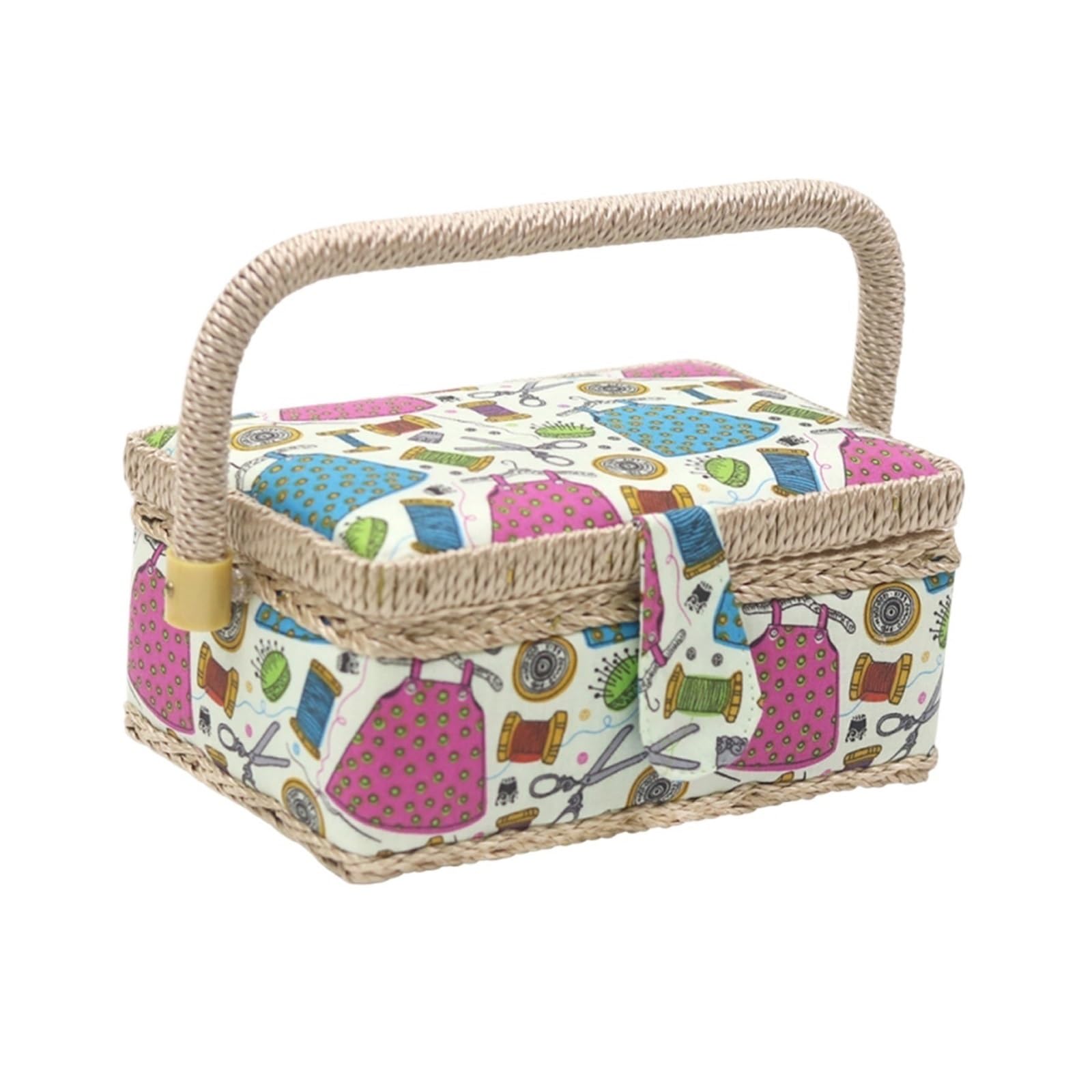 Hand-Carried Sewing Basket Vintage Sewing Kits Carrying Bag Fabric Storage Basket