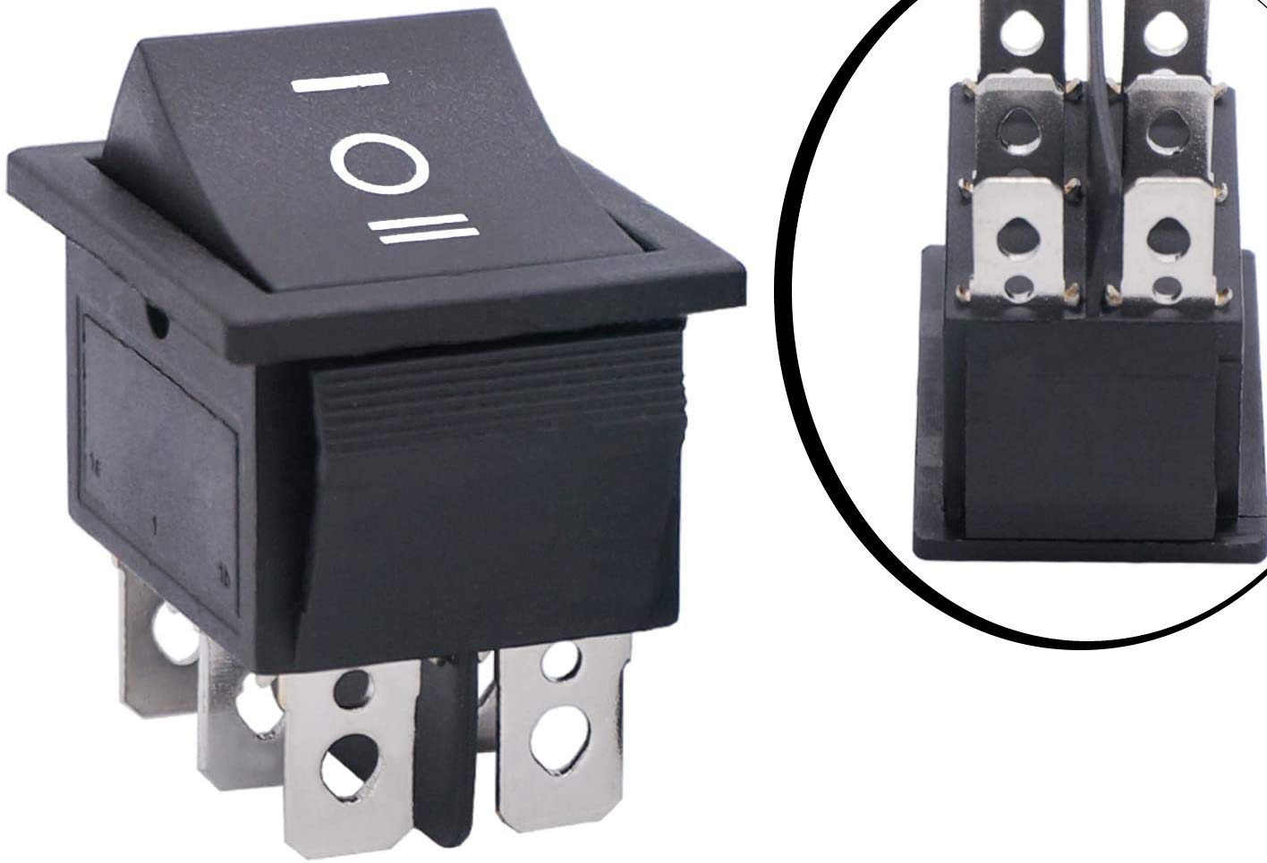 Royal Apex 6 Pins 3 Position Black Rocker Type Switch On Off On (1)