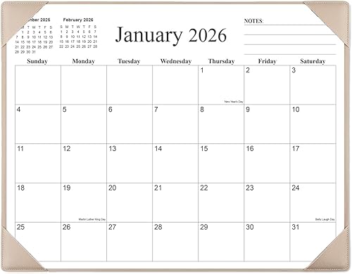 Miniatura 9 de Calendario de escritorio 2025-2026 con alfombrilla de escritorio, calendario grande de octubre de 2025 a diciembre de 2026, calendario de escritorio