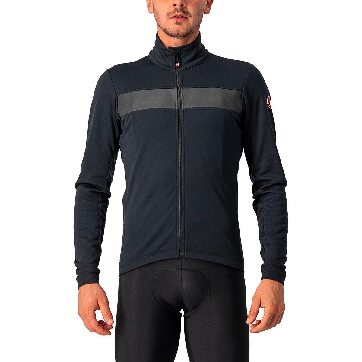 Castelli Men's Raddoppia Windproof Thermal Performance Cycling Jacket - Light Black - Medium