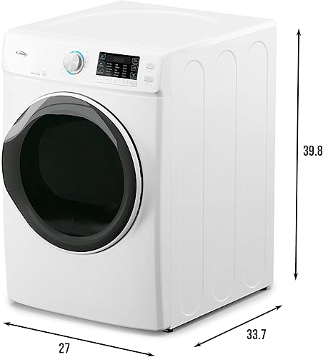 Miniatura 8 de KoolMore FLD-8CWH, secadora blanca de 27 pulgadas de carga frontal x 8 pies cúbicos, unidad doméstica de gran capacidad con función de vapor de
