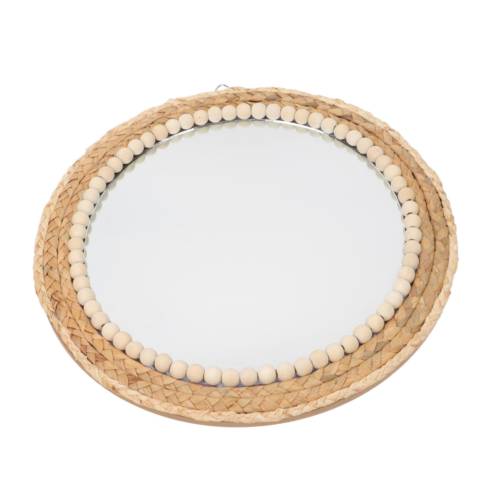 Miroir mural rond en corde Holibanna kaki pour salon style rustique