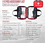 SlimK Small First Aid Kit for Car Travel & Outdoor Emergency Like Minor Cuts, Scratch, Burns & Sprain - 112 Pieces of Premium Sterile Emergency Kit First Aid Supplies - Compact & Lightweight Bag