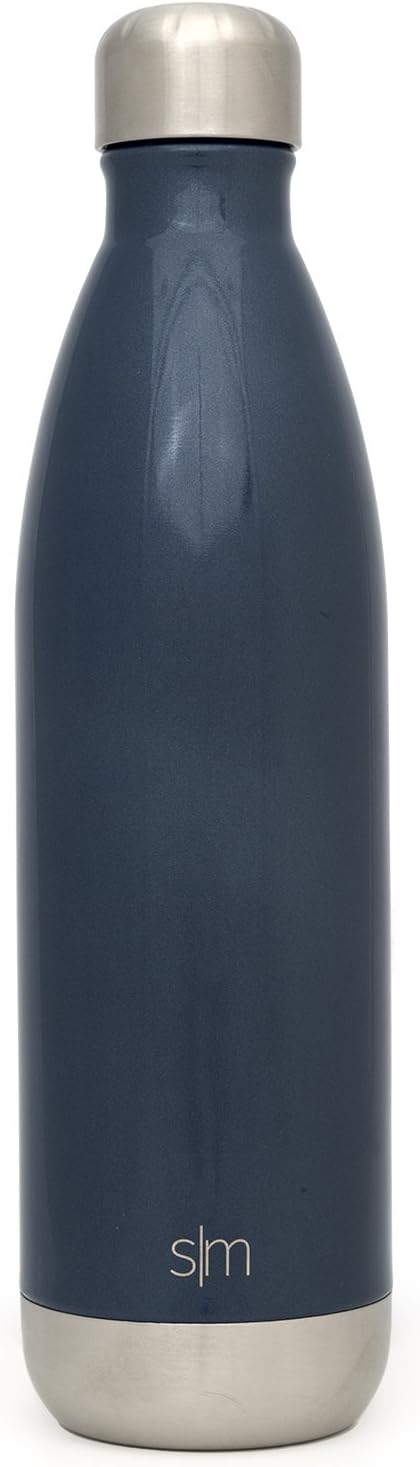 Simple Modern 25 Ounce Wave Water Bottle - Stainless Steel Double Wall Vacuum Insulated Metal Reusable - Leakproof -Deep Ocean