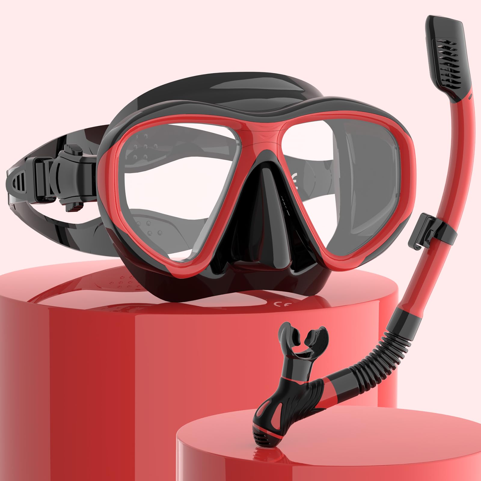 Findway Masque de Plongée Adulte, Kit Plongée Snorkling pour Femme Homme Ensemble Masque Plongée en Verre Trempé Large Vue, Anti-Fuite, Anti UV