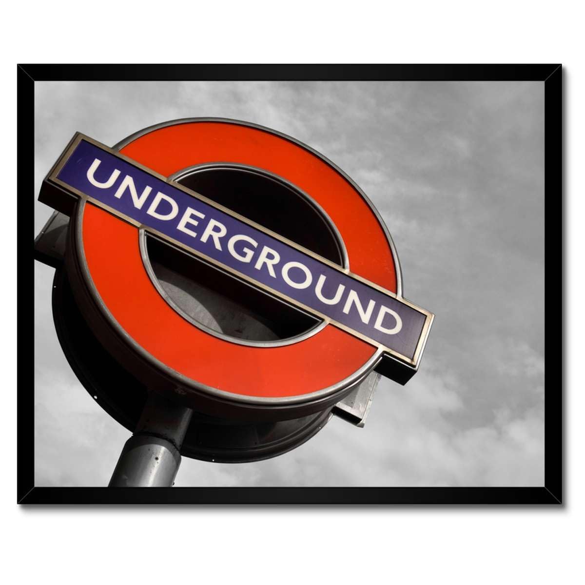 Poster in cornice bianca Wall Art Decor 50x40cm Inghilterra Londra Underground No. H1137M_RAPL1R