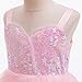 Szytypyl Wicked Glinda Costume for Girls Witch Pink Sequins Tulle Dress Up