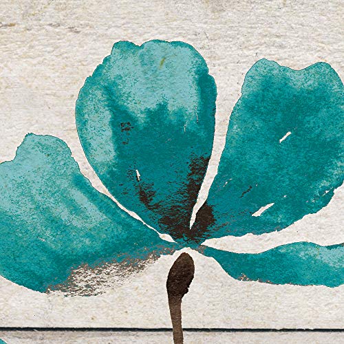Sumgar Canvas Wall Art Bedroom Rustic Blue Flower Pictures Farmhouse Decor Teal Floral Paintings Turquoise Framed Artwork Grey Prints Gray Bathroom Decorations Mom Gifts,16X24 Inch #TOP5