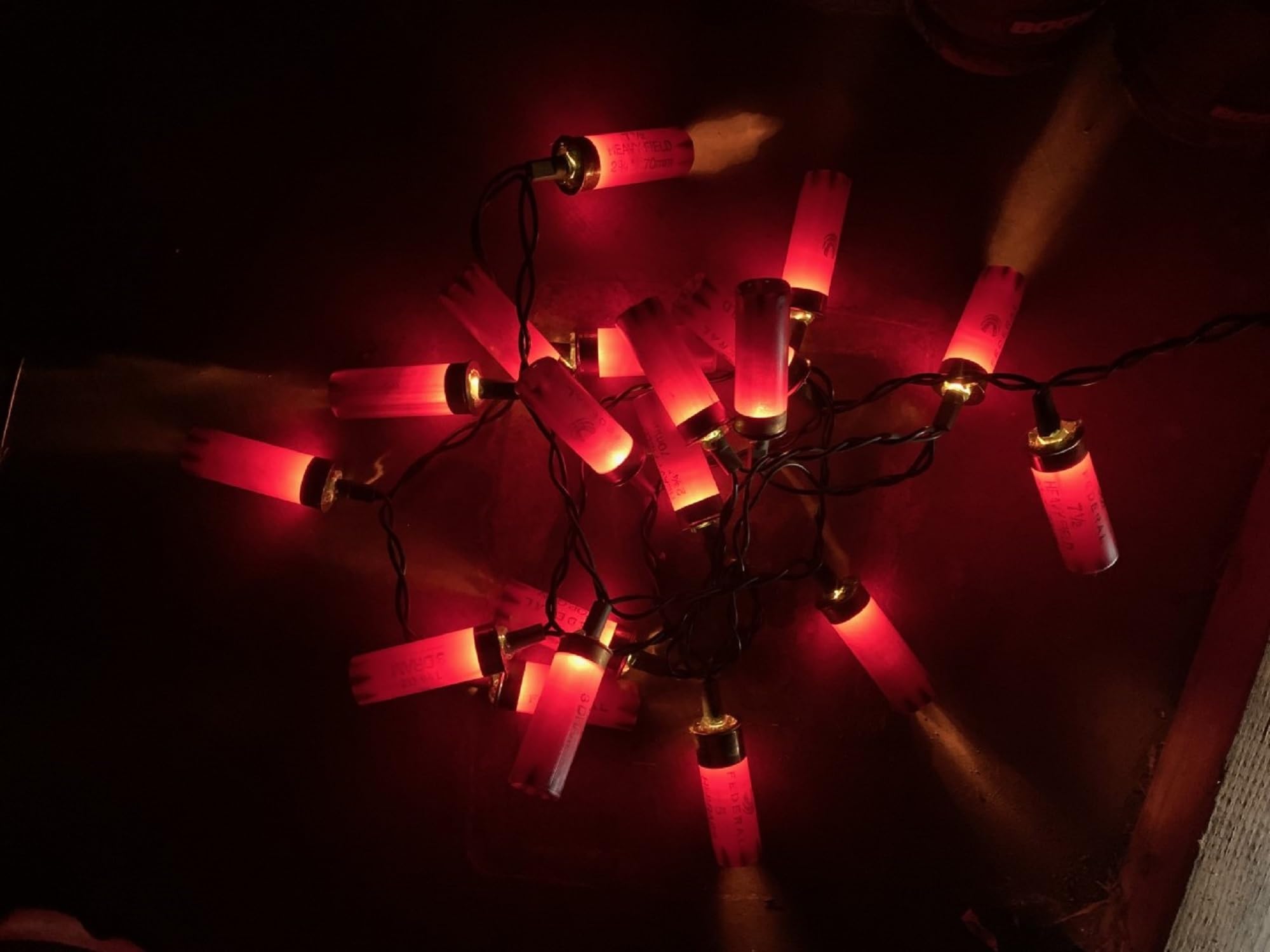 Christmas Shotgun Shell Lights Party Lights Man Cave Decor Christmas Shotgun Shell Shells Party Lights Redneck White Trash Decor (Red)