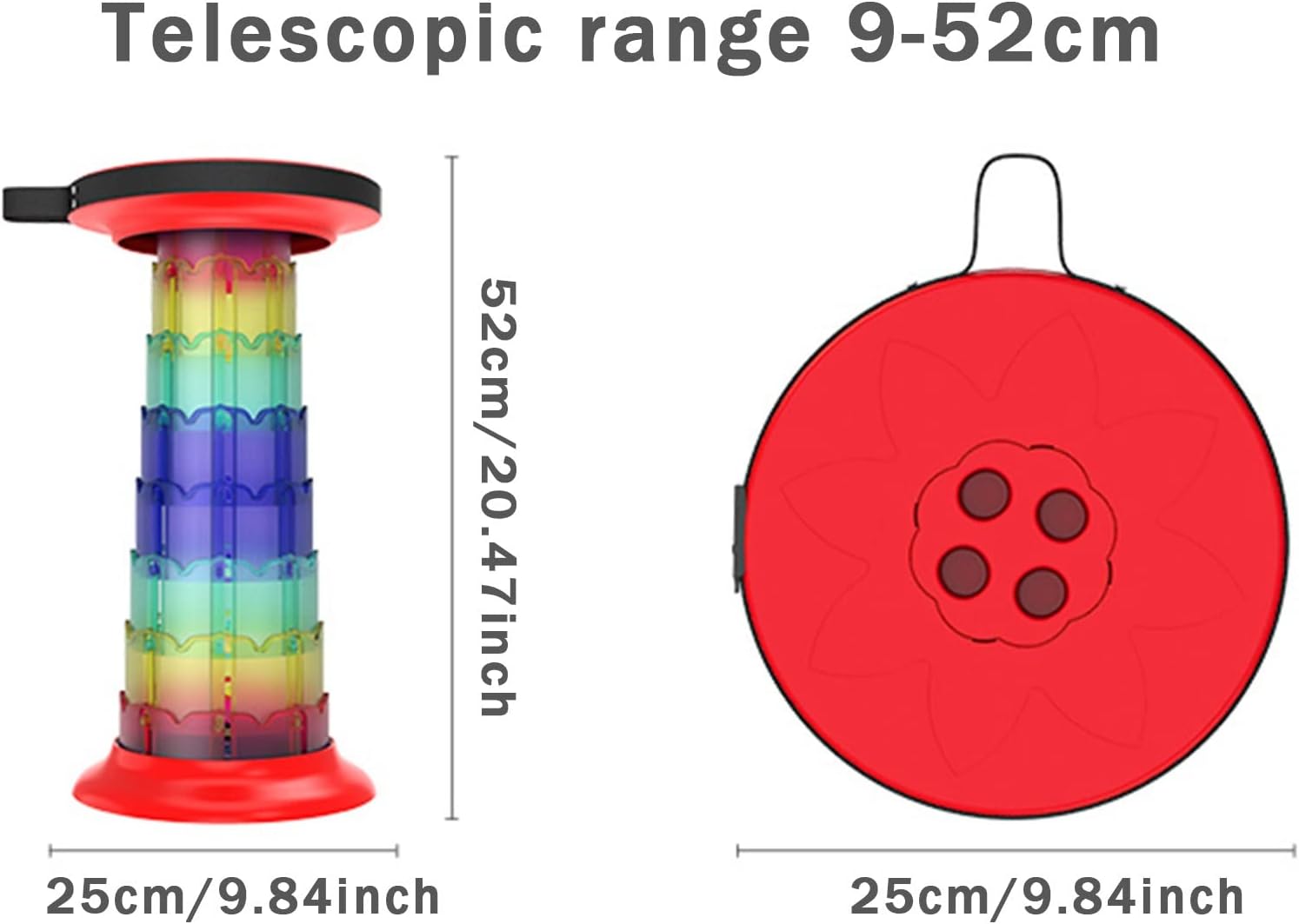Telescoping Stool Upgrade Portable Retractable Stool Lightweight Collapsible Chair Adjustable Plastic Stools for Adults Camping Garden Fishing Hiking Travel BBQ (Color : 6nd Gen)