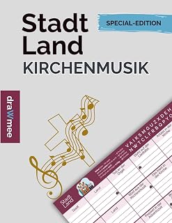 Stadt Land Kirchenmusik: Quiz Geschenk für Orgel, Chor und Empore: Spielblock mit 35 Blatt Din-A4 (Seiten zum Ausschneiden)