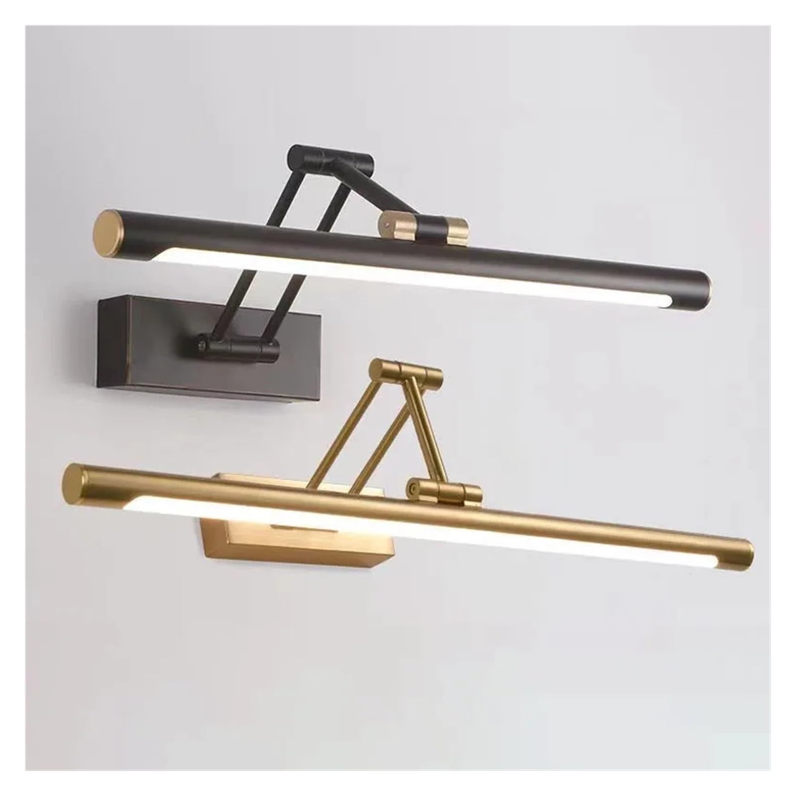 Luce frontale for specchio da bagno, pieghevole, telescopica, regolabile, striscia LED for doccia, luce di riempimento for trucco Flessibile(Warm,WHITE_43CM)