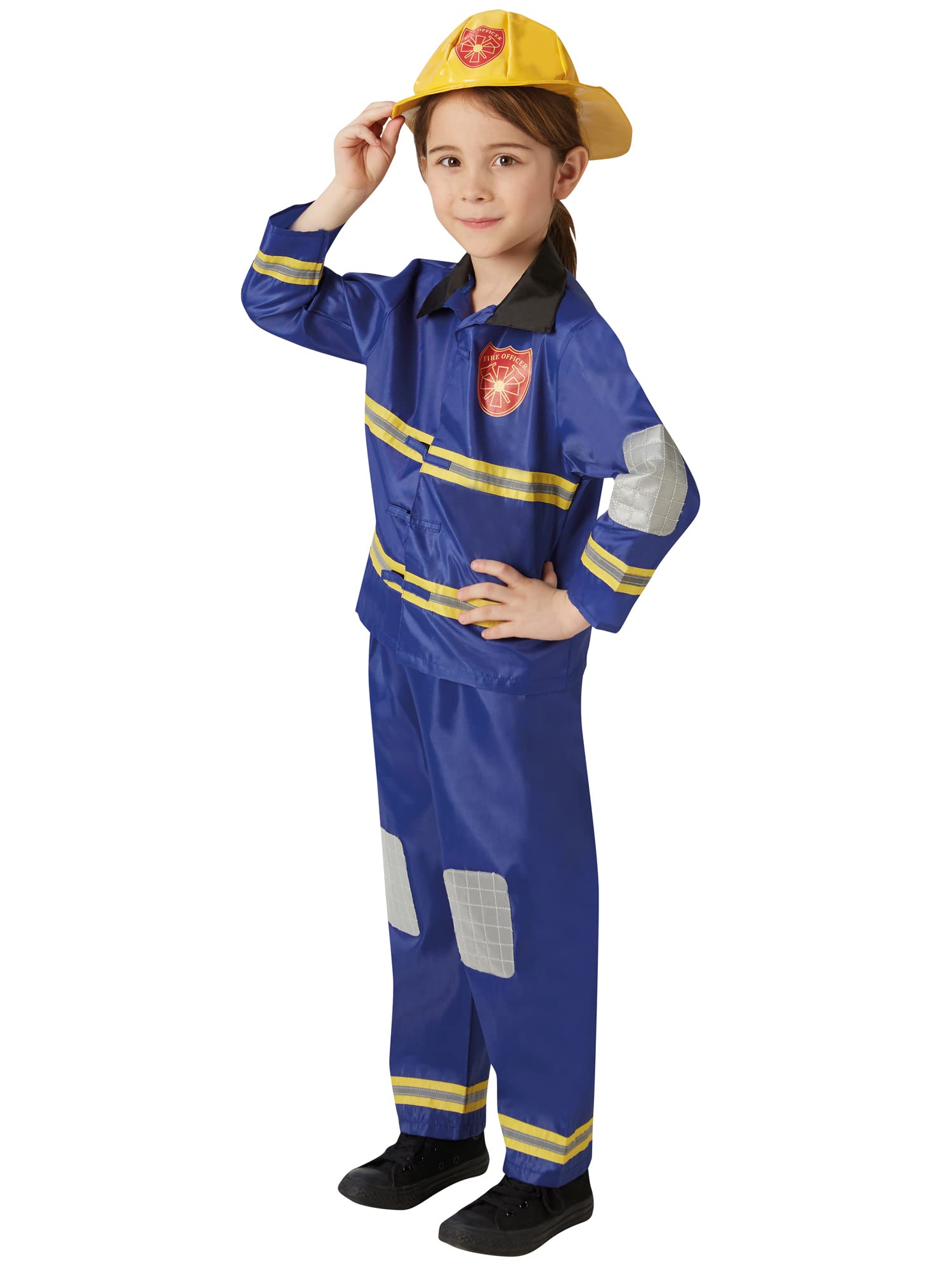 Rubies 889518M Generic Official Child's Fireman Fancy Dress, Medium Age 5-6 Years Halloween